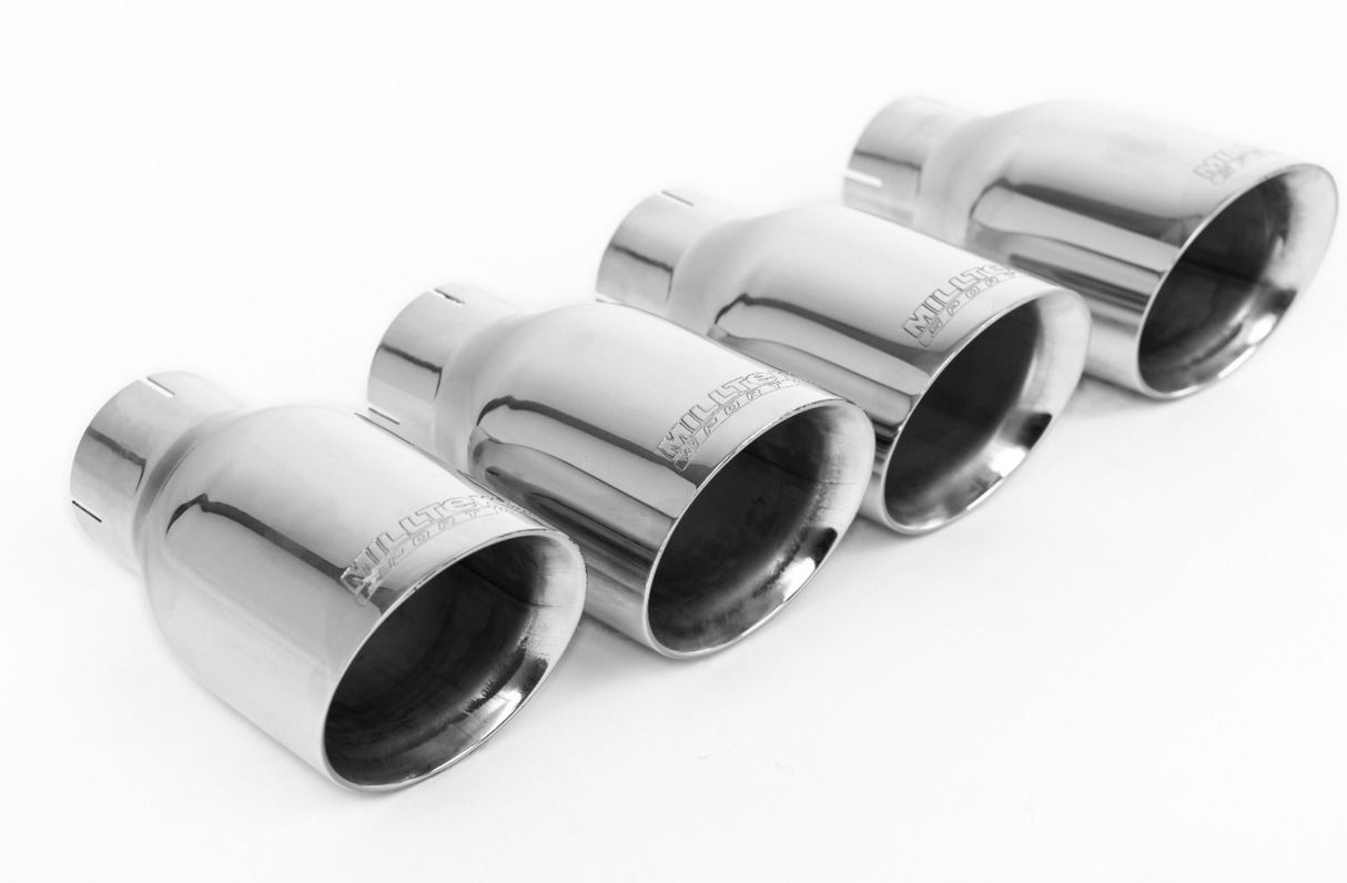 Milltek® Ford Mustang EcoBoost S650 304SS 3" Valved/Resonated Cat-Back Exhaust with Quad 4" OD Tips
