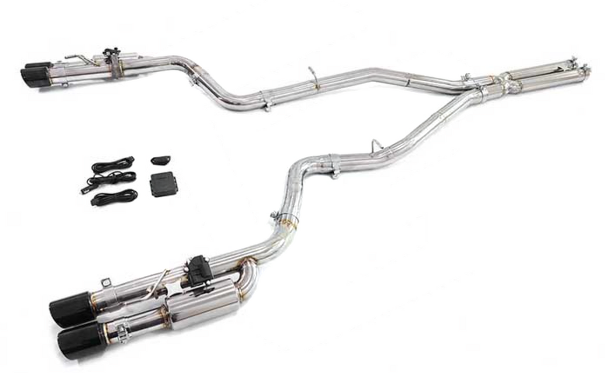 King Racing® (15-23) Dodge Challenger SRT 304SS 3" Valved Cat-Back Exhaust with Quad 4" OD Tips
