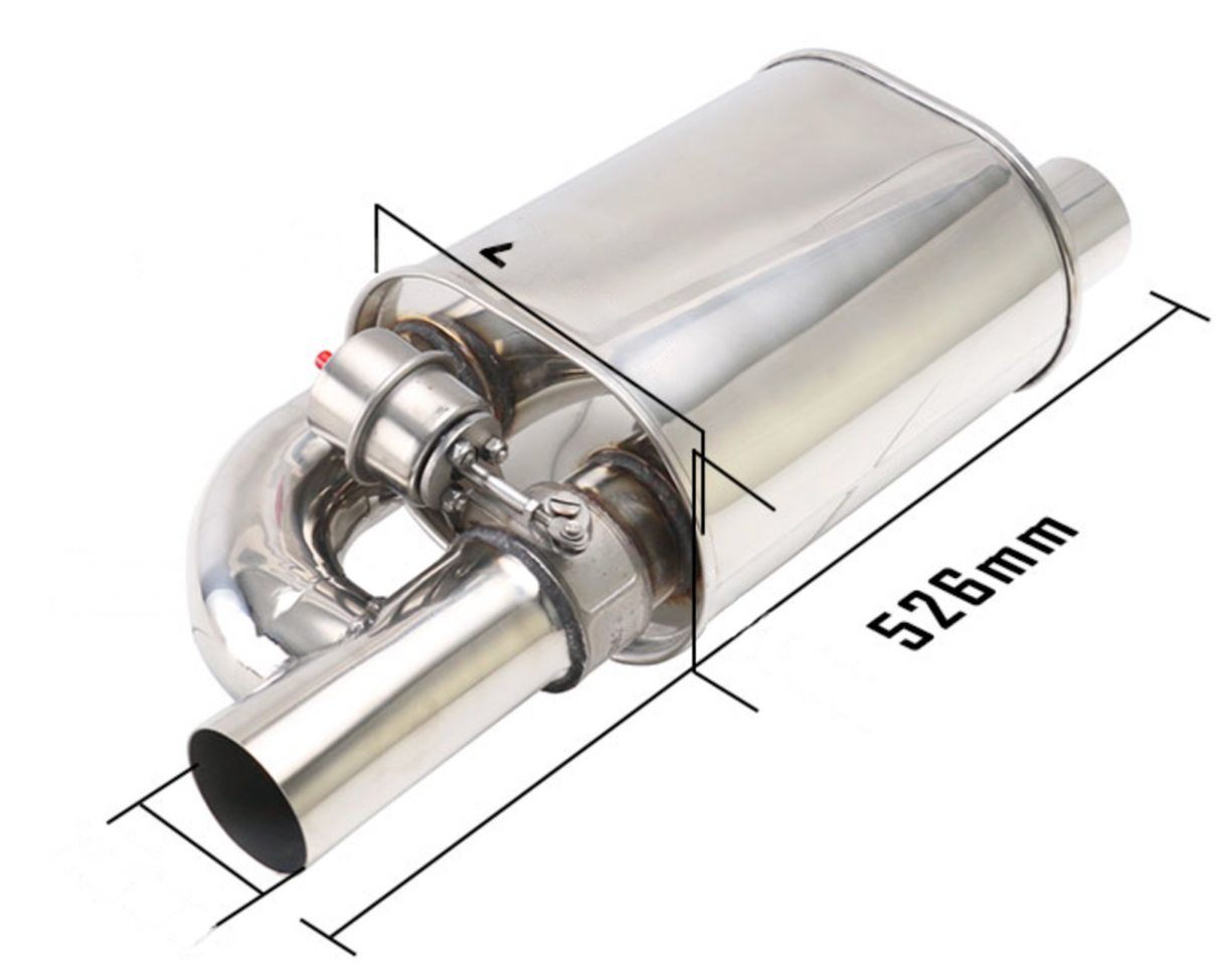King Racing® Universal 20.71" x 8.5" x 6" Exhaust Valved Muffler Kit