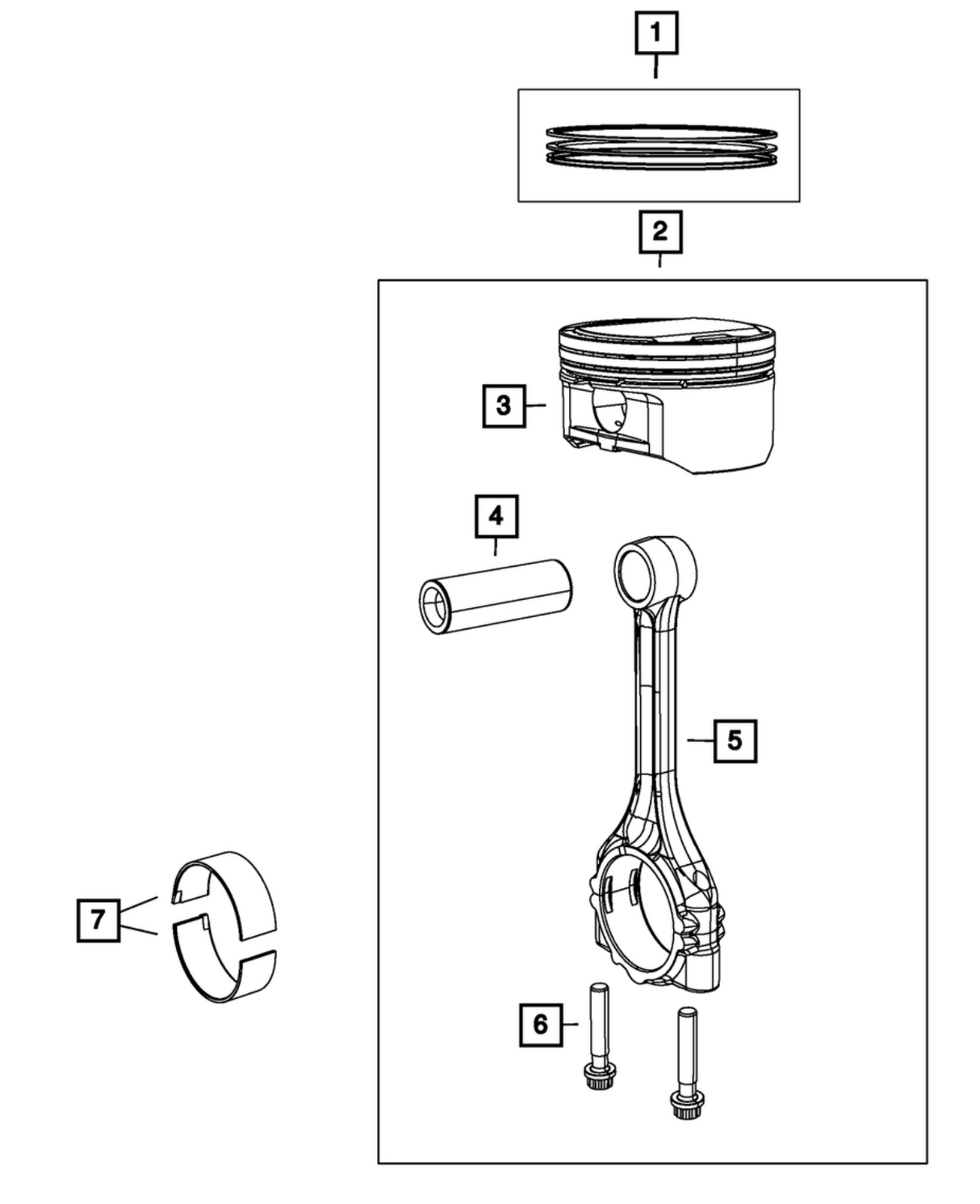 Mopar® #53010928AD (15+) SRT Hellcat/TRX/Trackhawk 6.2L OEM Piston Pin And Rod (Cylinders 1-3-5-7)
