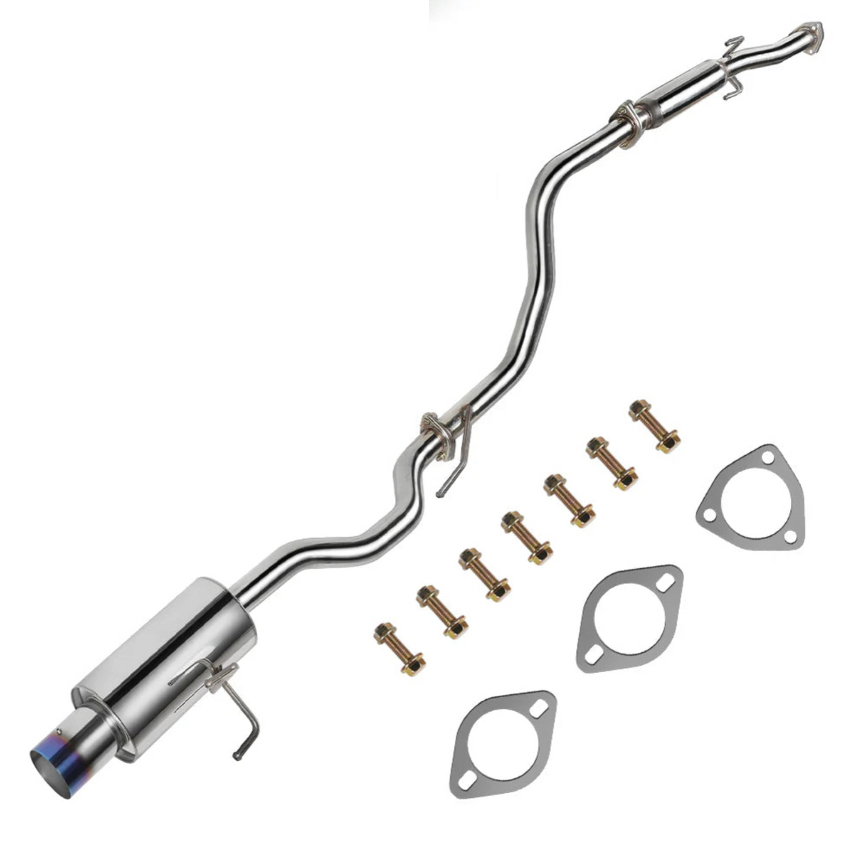 (92-00) Honda Civic 1.6L 2.25" Cat-Back Exhaust with 4" OD Burnt Tip