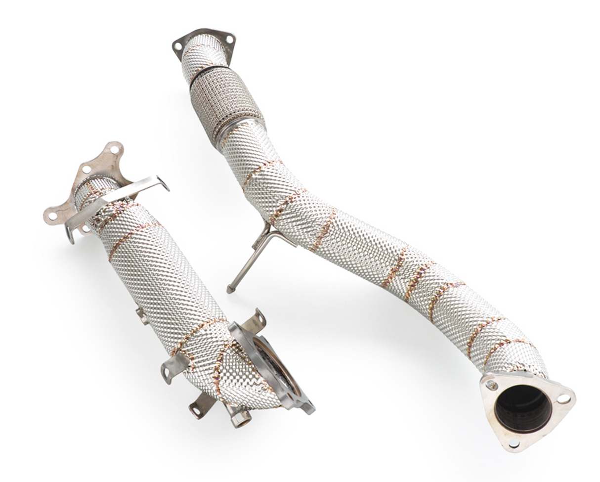 Kingman Speed® Honda Civic Type-R FK8/FL5 304SS 3" Catless Exhaust Down + Front Pipe with Heat Wrap Layer