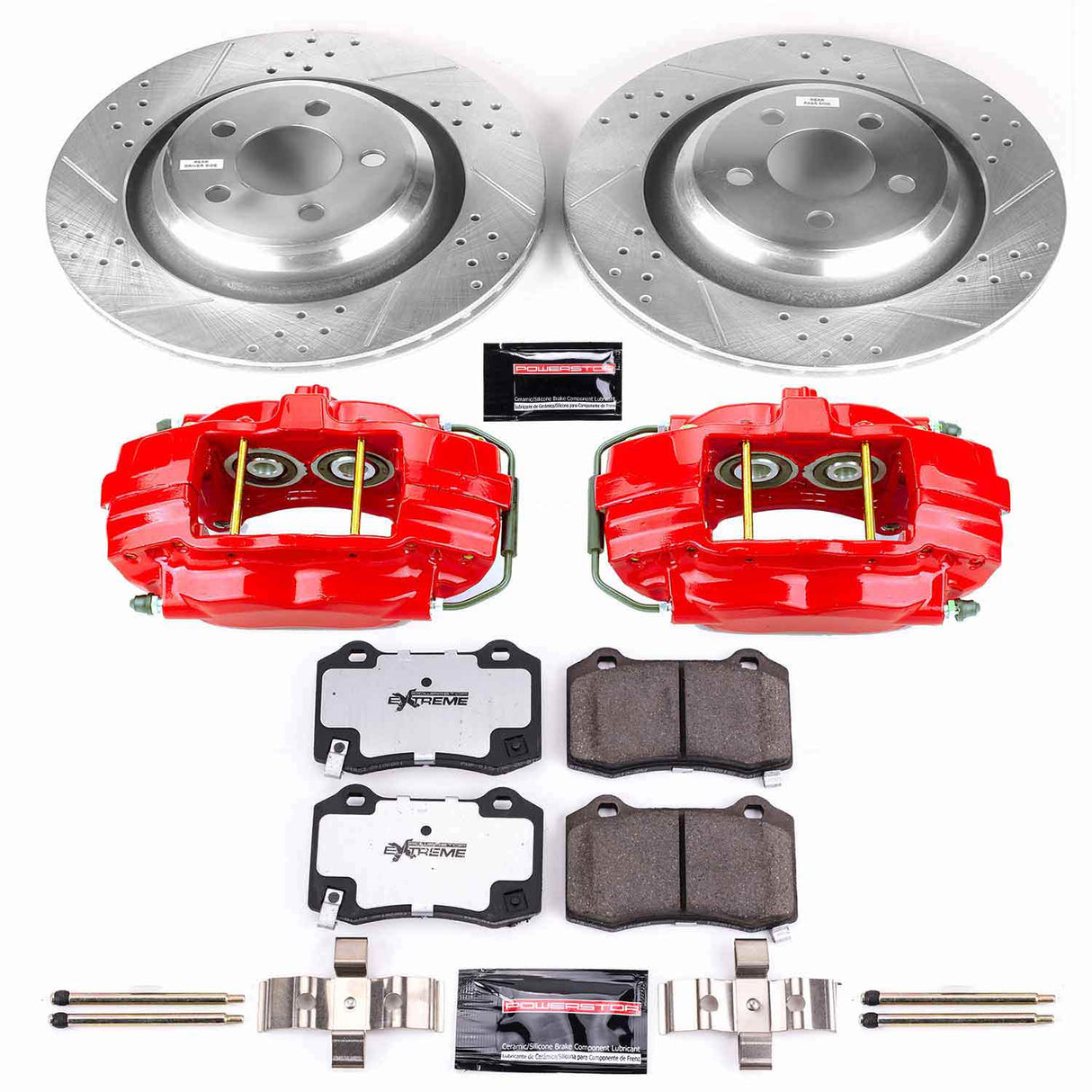 Power Stop® (05-23) Mopar V8 Z26 Street Warrior Brake Kit with Powder Coated Calipers (4-Piston Front Calipers)