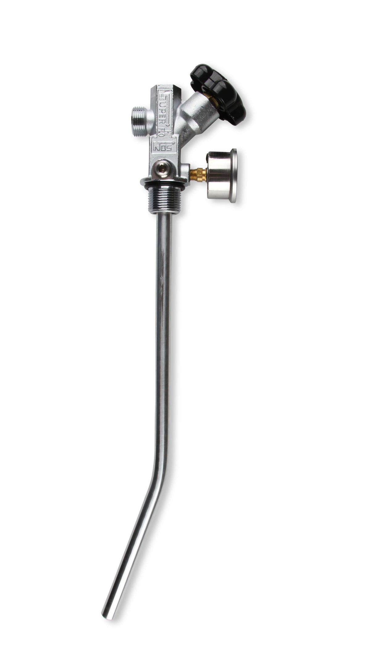NOS® 10 LB. BOTTLE SUPER HI-FLOW VALVE ASSEMBLY WITH SIPHON TUBE & GAUGE - 10 Second Racing