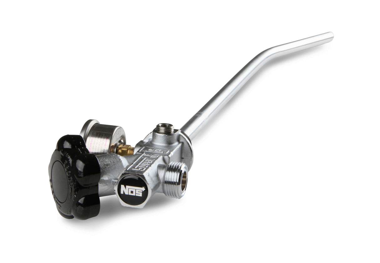 NOS® 15LB. & 20 LB. BOTTLE SUPER HI-FLOW VALVE ASSEMBLY WITH SIPHON TUBE AND BLUE GAUGE - 10 Second Racing