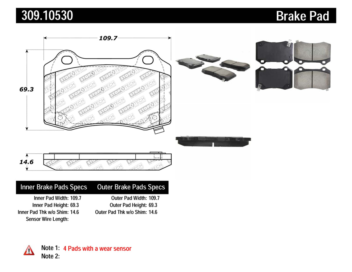 Stoptech® (12-23) WK2 SRT Sport Performance Brake Pads