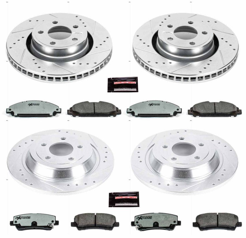 Power Stop® (15-21) Mustang V6 Z26 Street Warrior Brake Kit (2-Piston Front Calipers) - 10 Second Racing