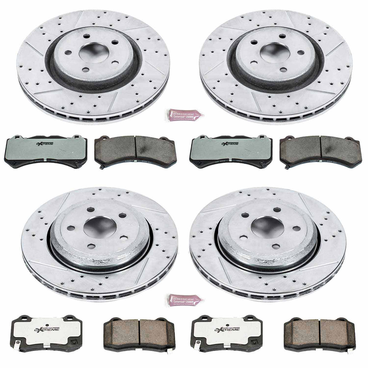 Power Stop® (12-23) WK2 SRT 1-Click Street Warrior Z26 Drilled/Slotted Brake Kit