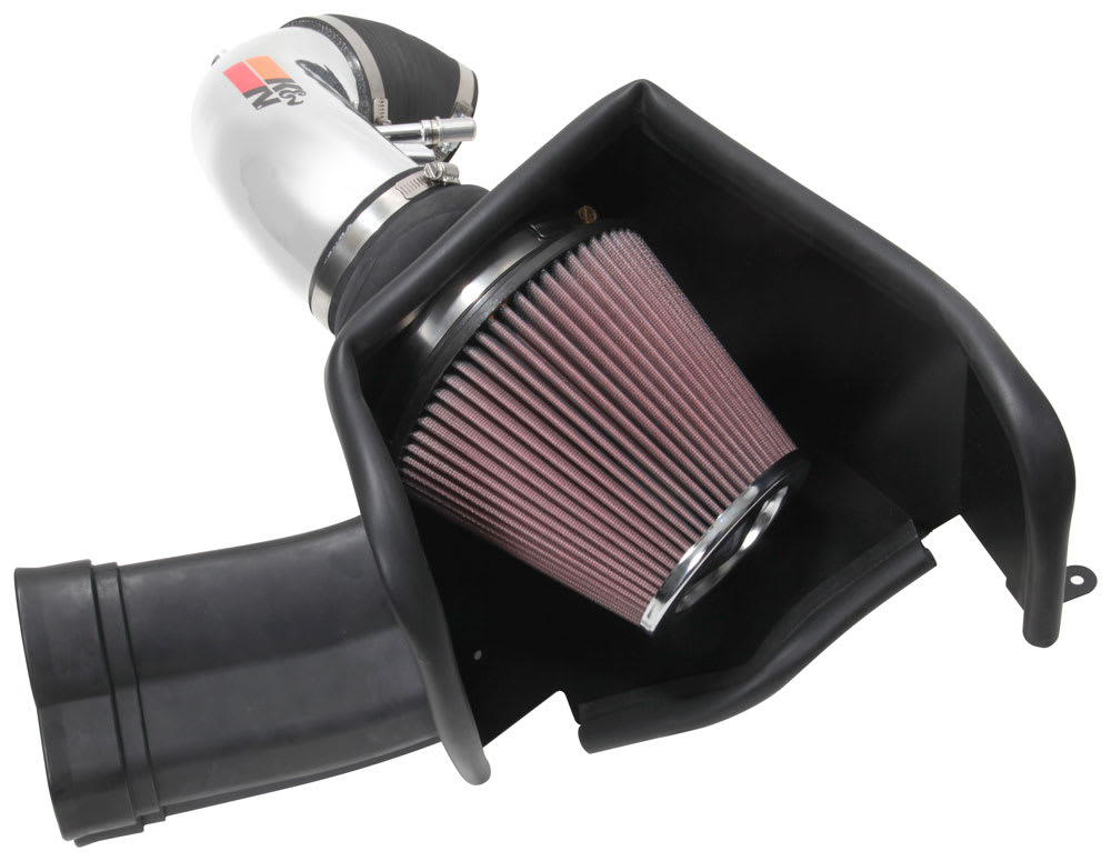 K&N® 69-3540TP - 69 Series Typhoon Aluminum Silver Cold Air Intake System