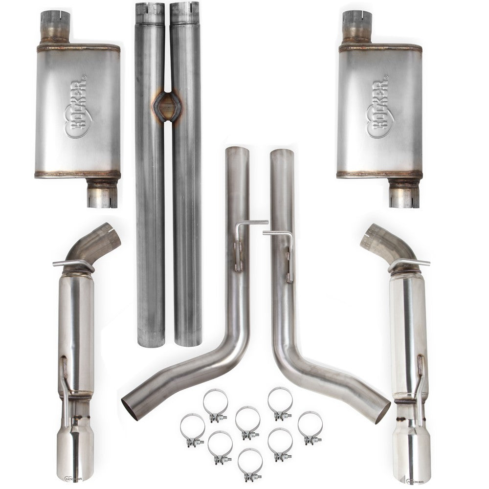 Hooker® (11-14) 300/Charger SRT BlackHeart™ 304 SS Cat-Back Exhaust System with Split Rear Exit
