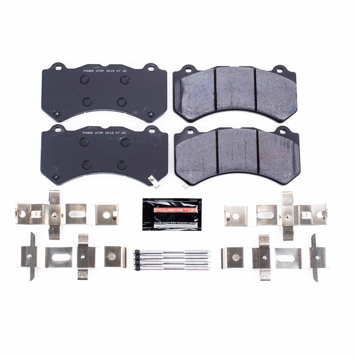 Power Stop® (08-24) GM/Mopar Track Day Carbon-Fiber Metallic Compound Front Brake Pads (6-Piston Front Calipers)