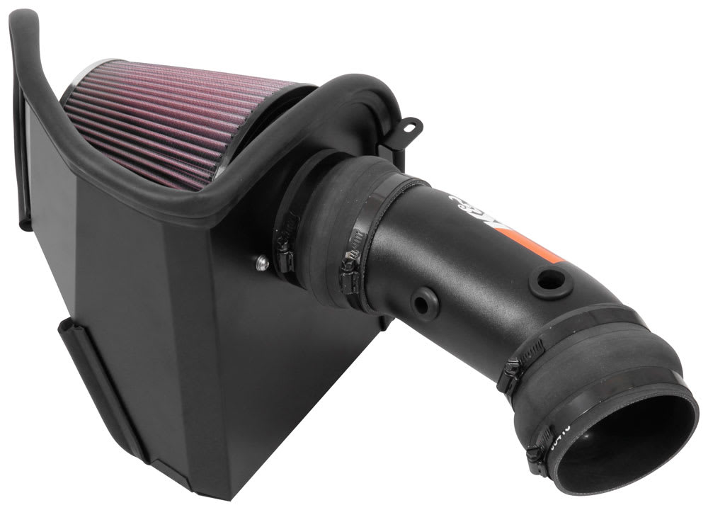 K&N® 69-2553TTK - 69 Series Typhoon® Aluminum Black Cold Air Intake System with Red Filter