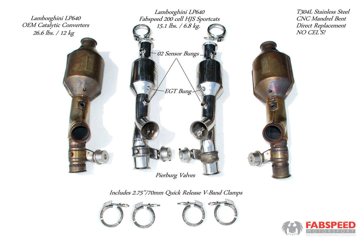 FabSpeed® (01-10) Lamborghini Murciélago Primary Sport Catalytic Converters