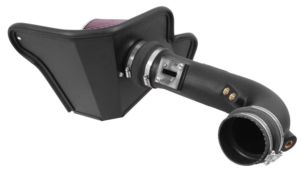 K&N® 63-2590 - 63 Series AirCharger® Polyethylene Cold Air Intake System with Red Filter