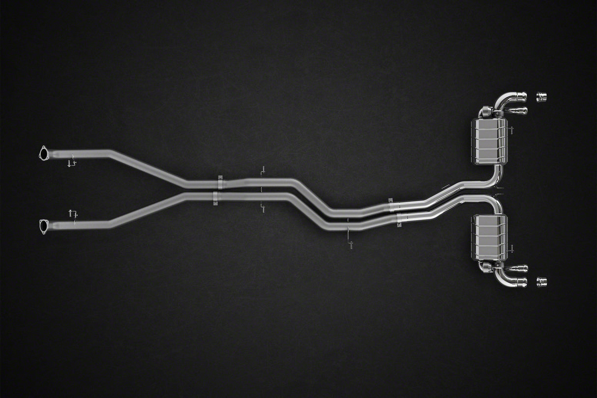 Capristo® (16-20) Bentley Bentayga W12 Valved Exhaust with Cat and Middle Silencer Spare Pipes (CES3)