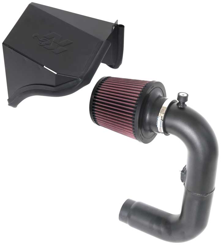 K & N ® (18-21) WRX 69 Series Typhoon Aluminum Black Cold Air Intake System with Red Filter