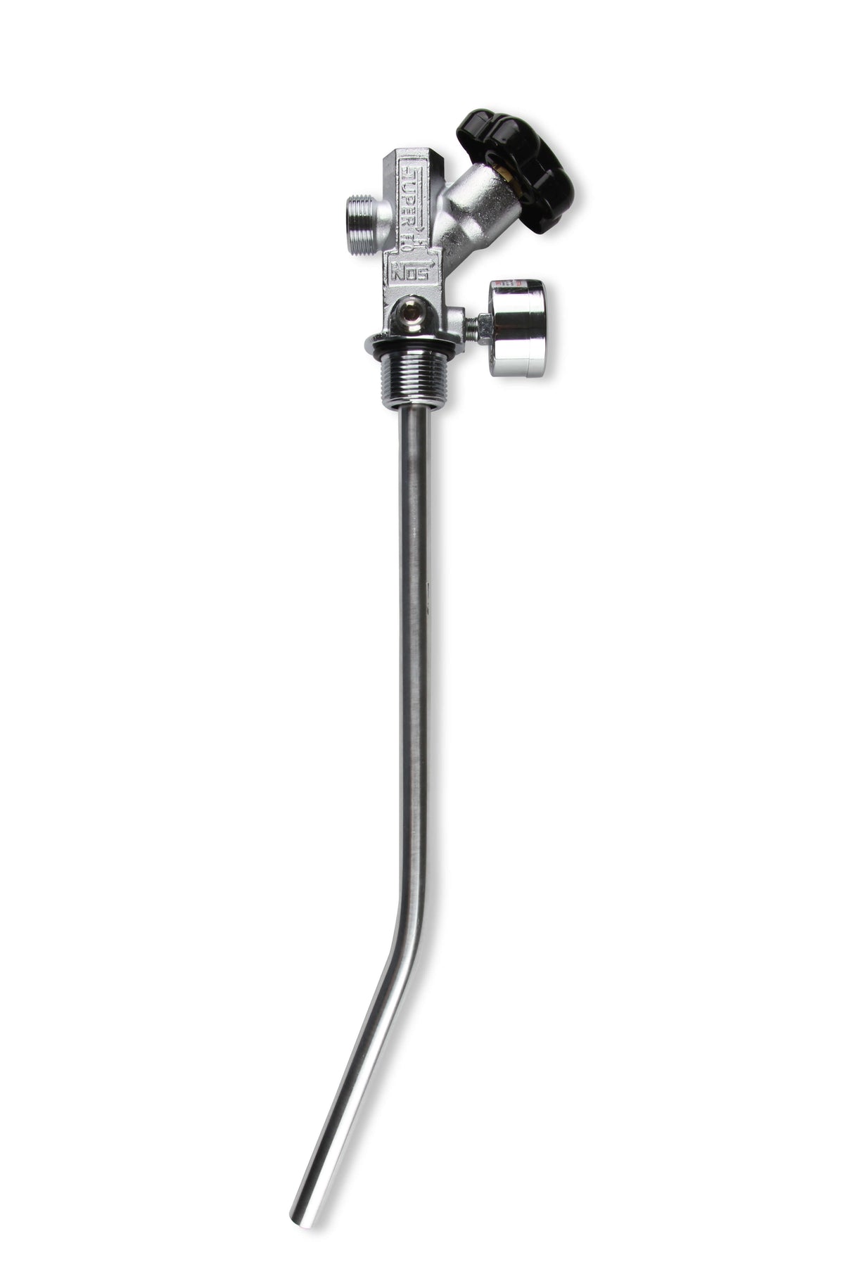 NOS® 10 LB. BOTTLE SUPER HI-FLOW VALVE ASSEMBLY WITH SIPHON TUBE & GAUGE - 10 Second Racing