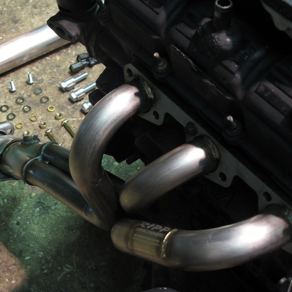 RIPP® (07-11) Wrangler JK 304SS 1-3/8" x 3" Long Tube Headers with Catted Mid-Pipes