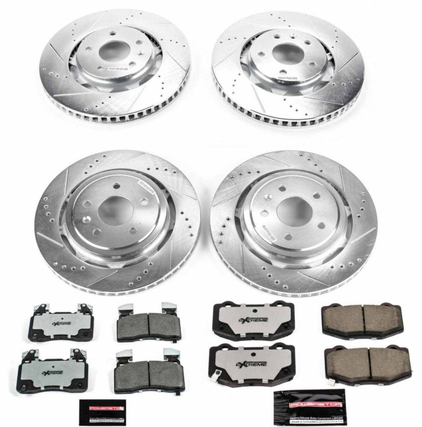 Power Stop® (14-19) Corvette Stingray Z51 Z26 Street Warrior Brake Kit (J55 Brake Package) - 10 Second Racing