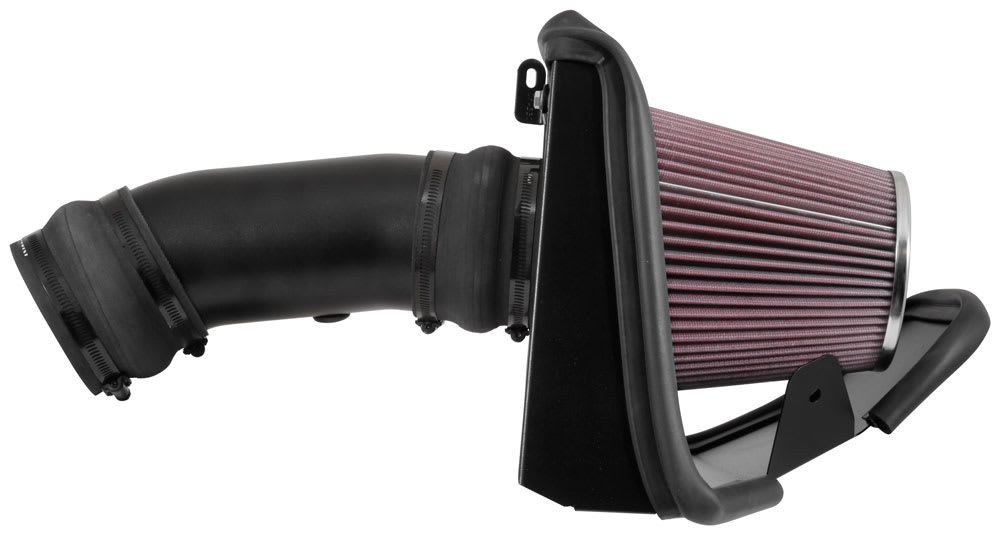 K&N® 69-2553TTK - 69 Series Typhoon® Aluminum Black Cold Air Intake System with Red Filter