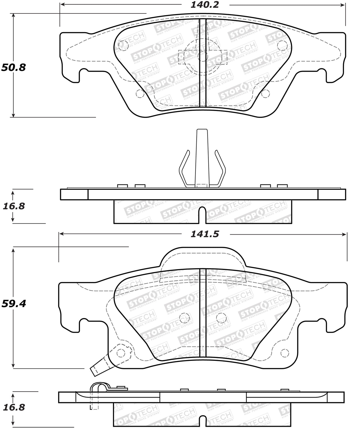 Stoptech® (12-23) WK2 SRT Sport Performance Brake Pads