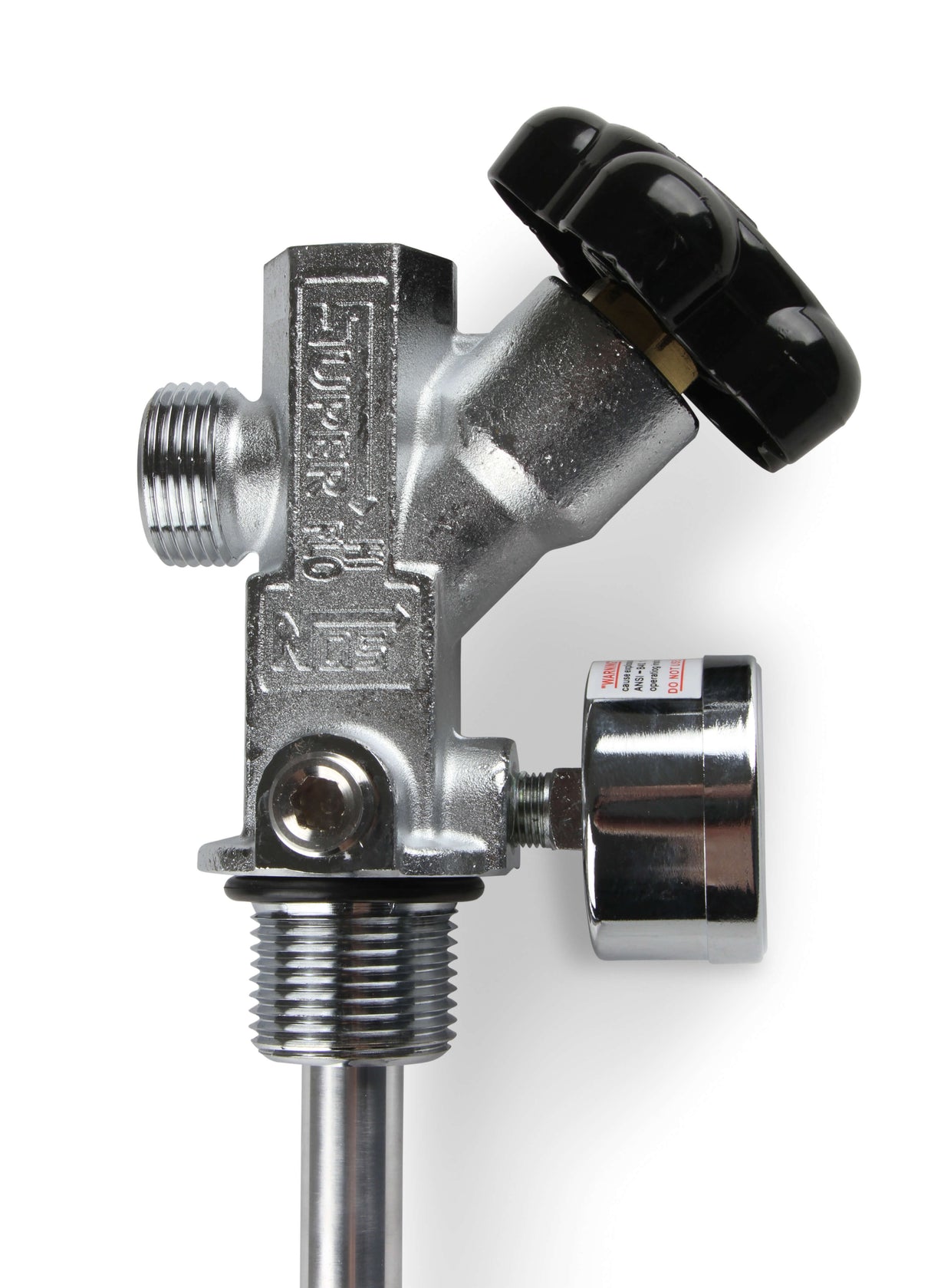 NOS® 10 LB. BOTTLE SUPER HI-FLOW VALVE ASSEMBLY WITH SIPHON TUBE & GAUGE - 10 Second Racing