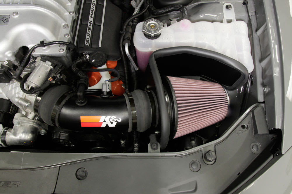 K&N® 69-2553TTK - 69 Series Typhoon® Aluminum Black Cold Air Intake System with Red Filter