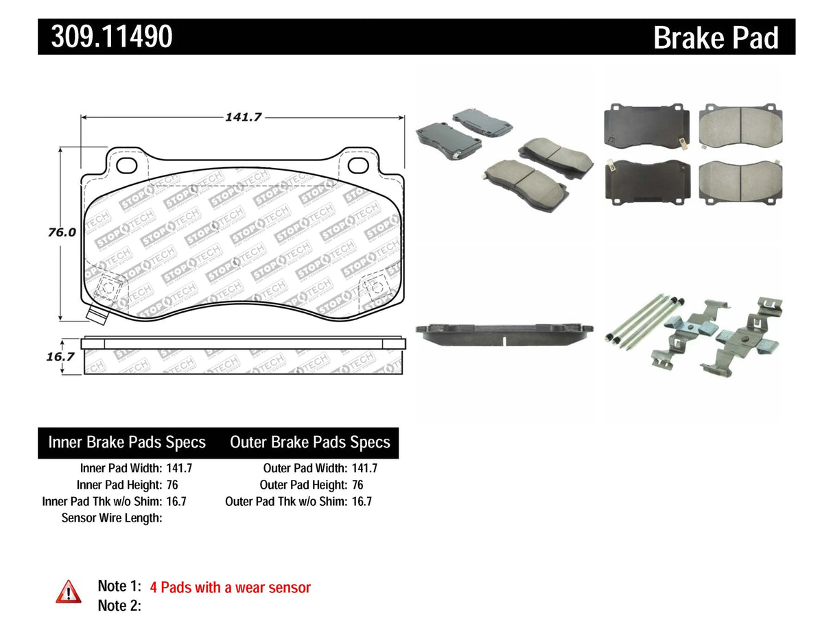 Stoptech® (05-23) Mopar Sport Performance Brake Pads