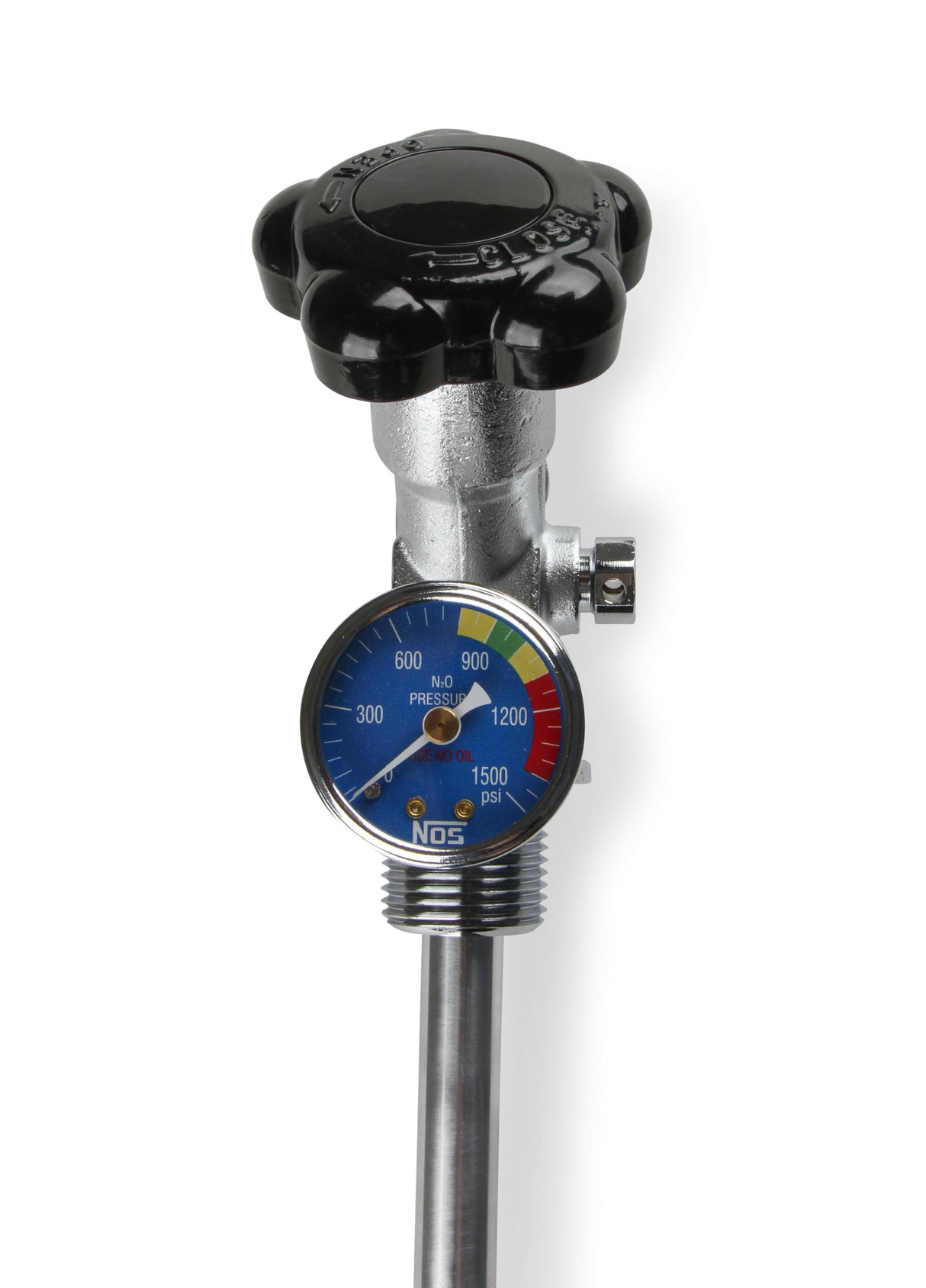 NOS® 10 LB. BOTTLE SUPER HI-FLOW VALVE ASSEMBLY WITH SIPHON TUBE & GAUGE - 10 Second Racing