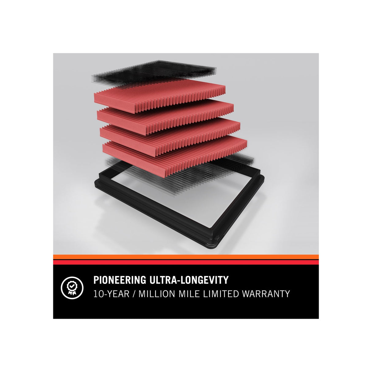 K & N ® (19-21) WRX STI 33 Series Panel Red Air Filter (9.063" L x 8.406" W x 1.563" H)