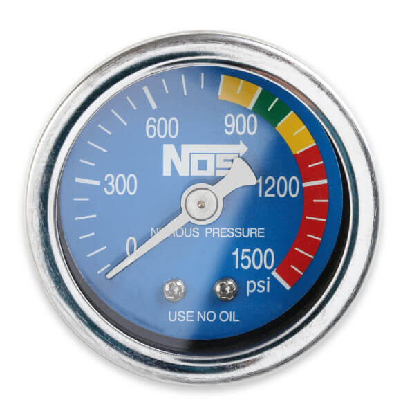 NOS® Nitrous Bottle with Black Finish & Super Hi Flo Valve with Mounting Brackets & Gauge - 10 Second Racing