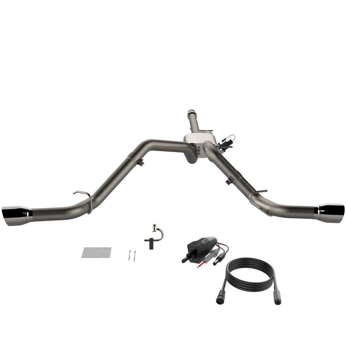 QTP® (14-18) Silverado/Sierra 304SS 3" Screamer Split Rear Exit Cat-Back System with 4.5" OD Tips