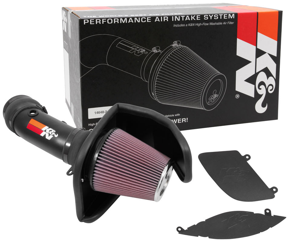 K&N® 69-2553TTK - 69 Series Typhoon® Aluminum Black Cold Air Intake System with Red Filter