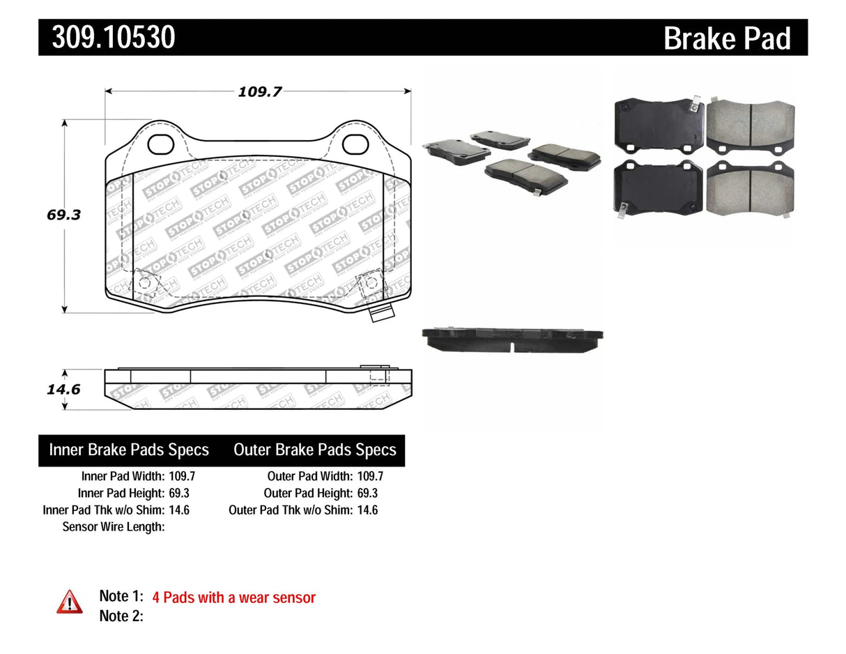 Stoptech® (05-23) Mopar Sport Performance Brake Pads
