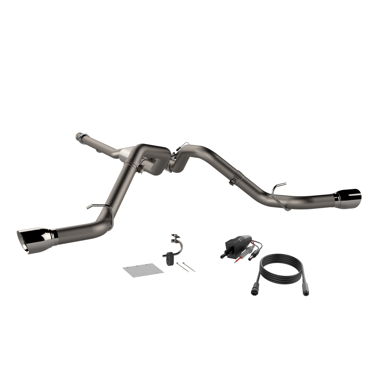 QTP® (14-18) Silverado/Sierra 304SS 3" Screamer Split Rear Exit Cat-Back System with 4.5" OD Tips