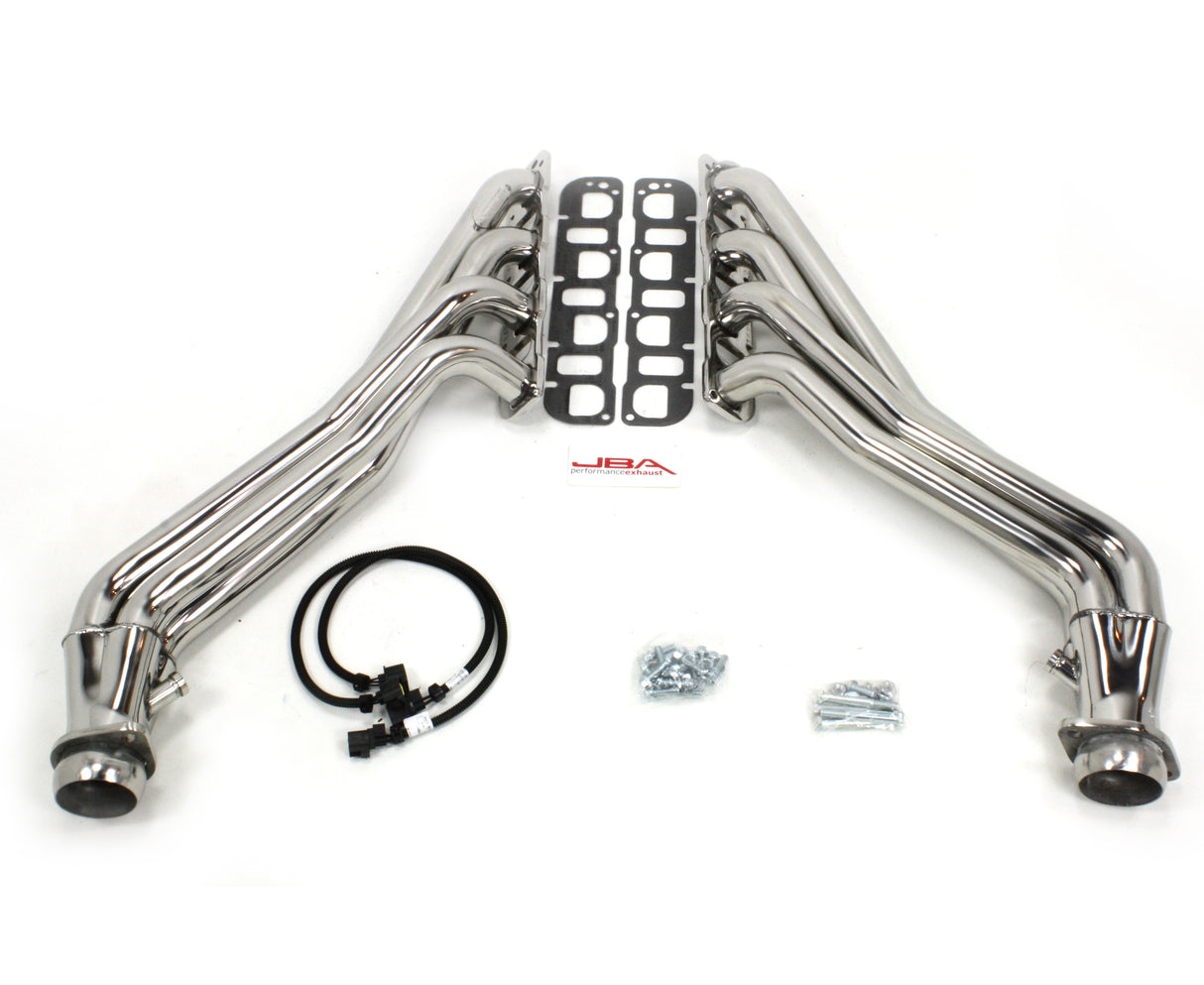 JBA® 36967S - Cat4ward 304 SS Polished Long Tube Exhaust Headers