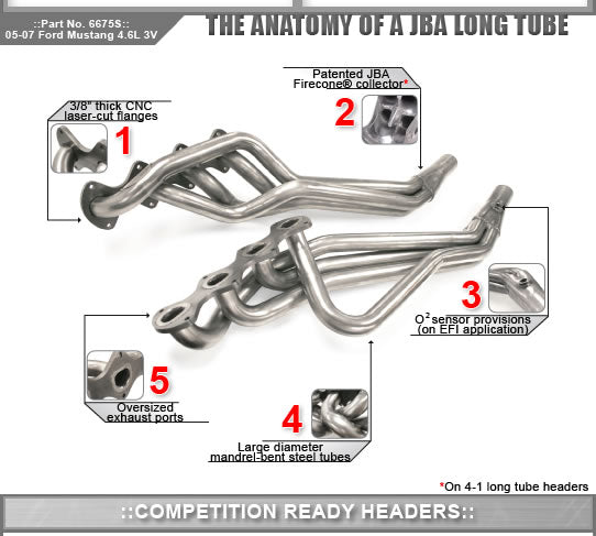 JBA® Mopar Cat4ward 304 Stainless Steel Long Tube Exhaust Headers