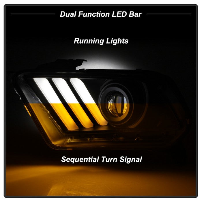 Spyder® 5085429 - Black Projector LED Light Bar Head Lights