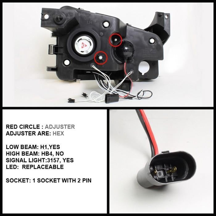 Spyder® 5009715 - Black Projector CCFL Halo Head Lights