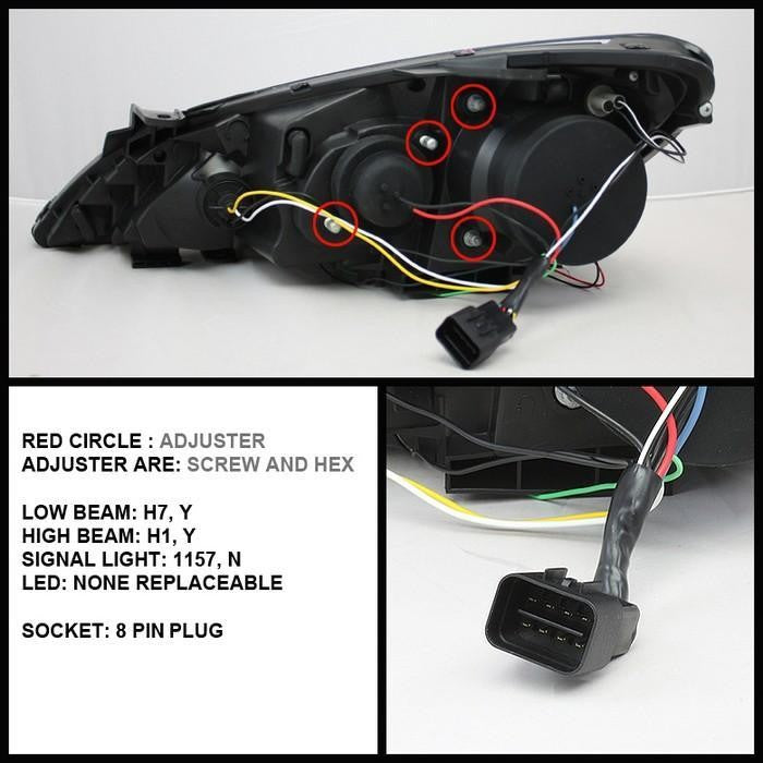 Spyder® 5034250 - Black Projector LED Halo Head Lights