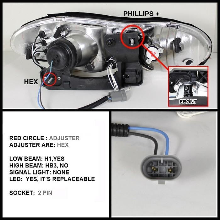 Spyder® 5029980 - Black Projector CCFL Halo Head Lights