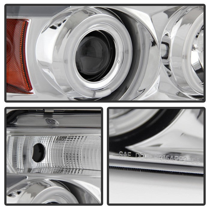Spyder® 5030092 - Chrome Projector CCFL Halo Head Lights