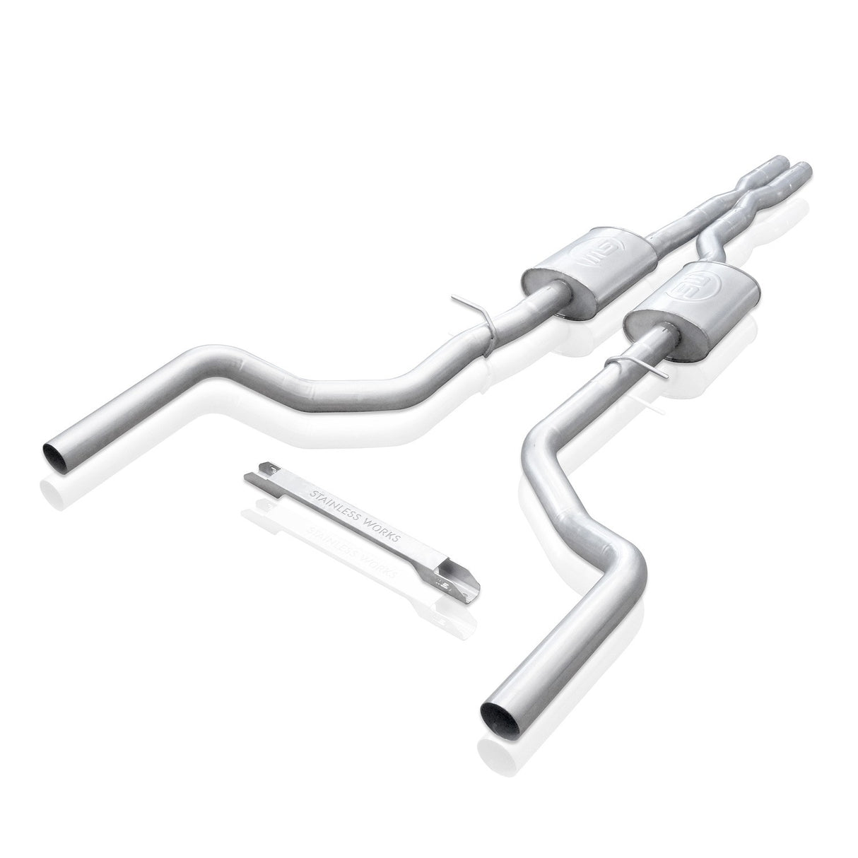 Stainless Works® CHAR15CB - 304 SS Turbo Chambered Header-Back Exhaust System with Split Rear Exit