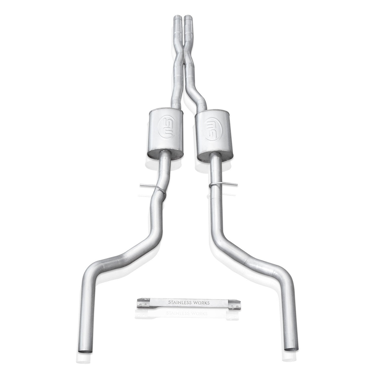 Stainless Works® CHAR15CB - 304 SS Turbo Chambered Header-Back Exhaust System with Split Rear Exit