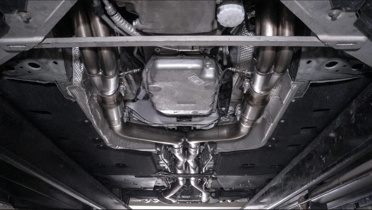 Stainless Works® (16-19) CTS-V 304SS 2" x 3" Long Tube Headers with Catted Mid-Pipes