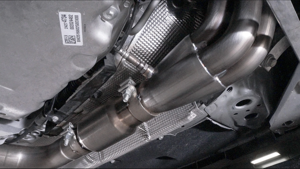 Stainless Works® (16-19) CTS-V 304SS 2" x 3" Long Tube Headers with Catted Mid-Pipes