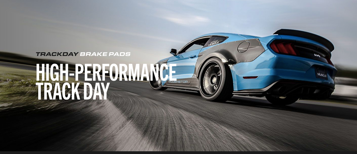 Power Stop® (08-24) GM/Mopar Track Day Carbon-Fiber Metallic Compound Front Brake Pads (6-Piston Front Calipers)