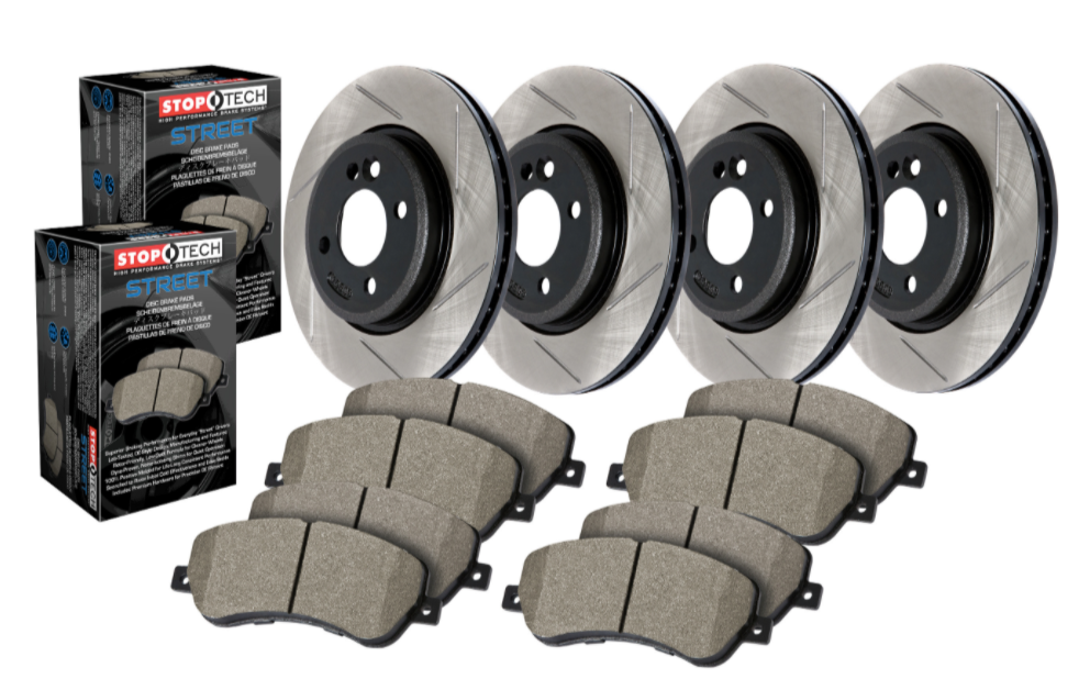 Stoptech® (16-24) Camaro SS 1-Piece Street Slotted Front/Rear Brake Kit (4-Piston Brembo Front Calipers)