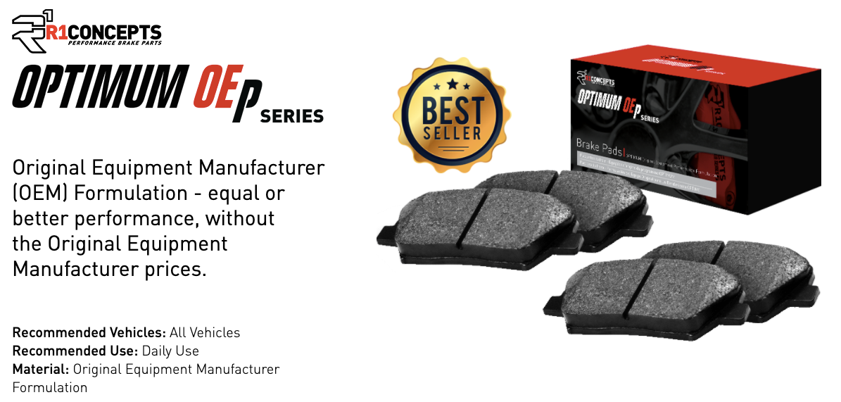 R1 Concepts® (16-24) Camaro SS Optimum OEp Series Front Brake Pads (BREMBO 4-PISTON FRONT CALIPERS)