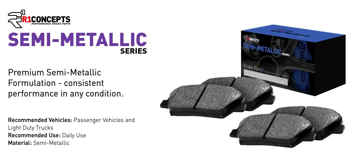 R1 Concepts® (13-14) GT500 Semi-Metallic Series Brake Pads
